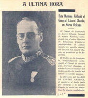 Fín del período presidencial del general Lázaro Chacón