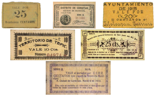 Billetes de diferentes denominaciones