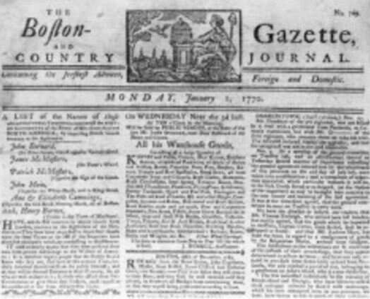 1728 - Se publica la Gaceta de Boston