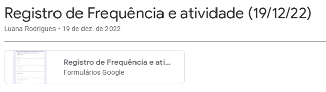 Registro de frequência e atividade - AULA 7