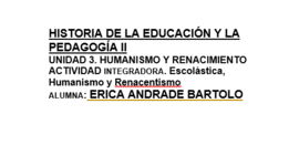Timeline: Escolástica, Humanismo y Renacentismo