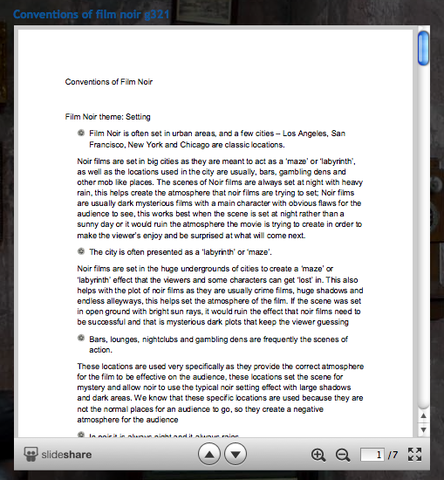 Conventions of Film Noir