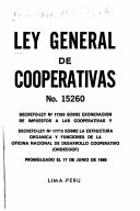 Primera Ley de Cooperativas
