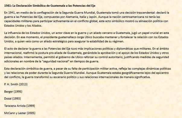 1941: La Declaración Simbólica de Guatemala a las Potencias del Eje