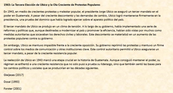 1943: La Tercera Elección de Ubico y la Ola Creciente de Protestas Populares