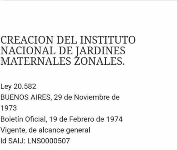 Sanción de la Ley Nacional 20582