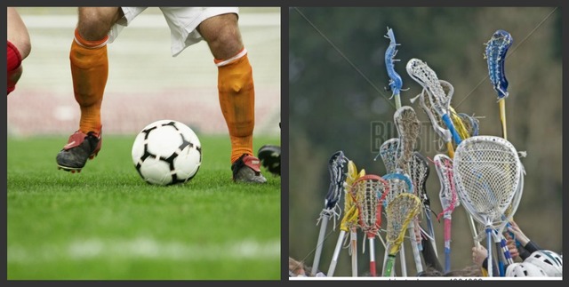 Jugé futbal y lacrosse con mis amigos. ¡Ganamos los partidos!