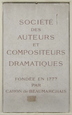 Sociedades de autores llamada “Société des auteurs et compositeurs dramatiques”