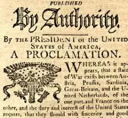 Washington’s Proclamation of Neutrality