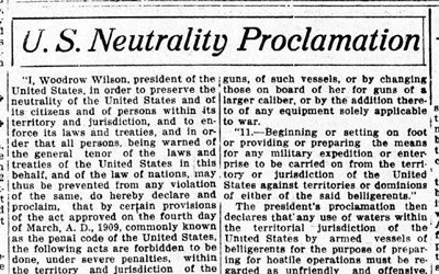 Washington's Proclamation of Neutrality