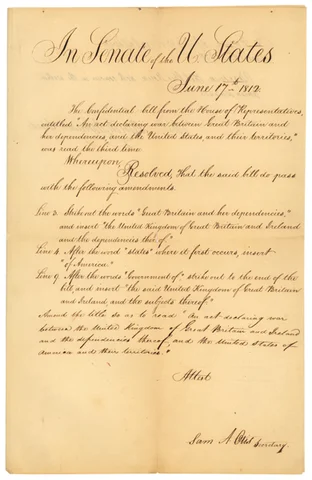 War of 1812 Begins