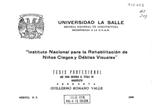 El Instituto para la Rehabilitación de los Niños Ciegos y Débiles Visuales (INNCI)