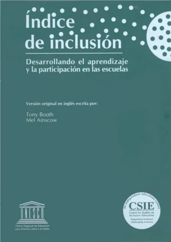 Índice de Inclusión: Desarrollando el aprendizaje y la participación de las escuelas