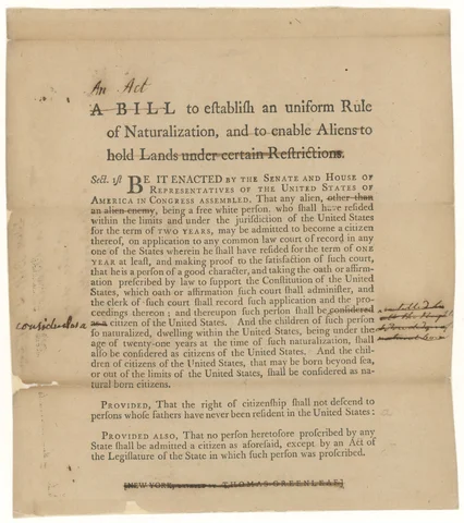 The Naturalization Act of 1790