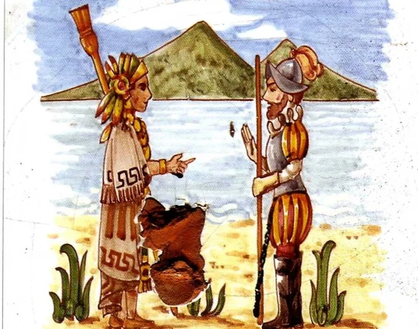 Gil González toma posesión del Gran Lago de Nicaragua.