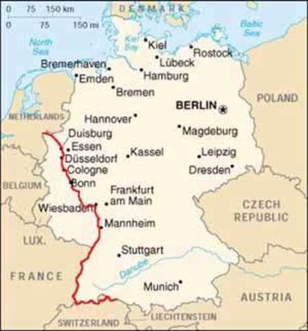 France militarizes the Rhineland