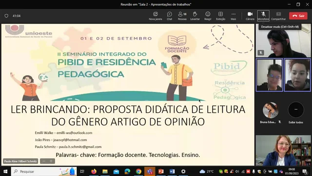 Apresentação do seminário.