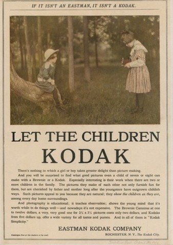 Deja que los niños "Kodak", aviso promocionando la Brownie