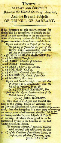 Peace Treaty With Tripoli