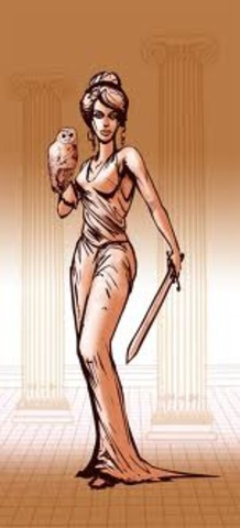 Arachne is visited by Athena