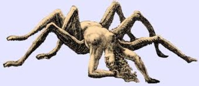 Arachne is changed into a spider.