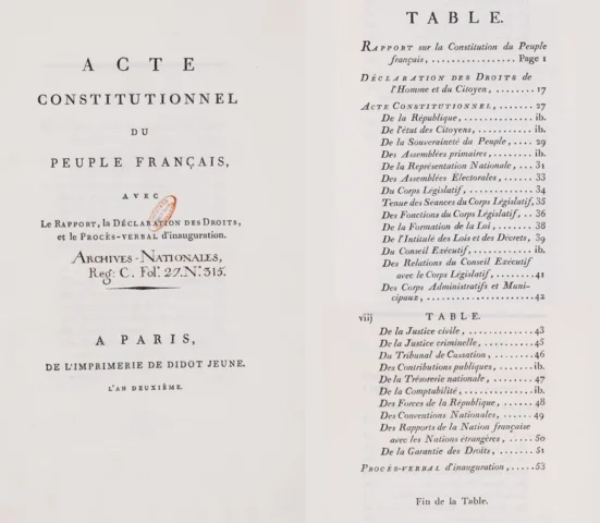 Aprovació de la Constitució de l'Any I.