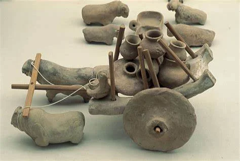 Carro rudimentario con ruedas