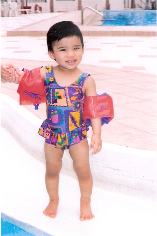First time in the swimming pool