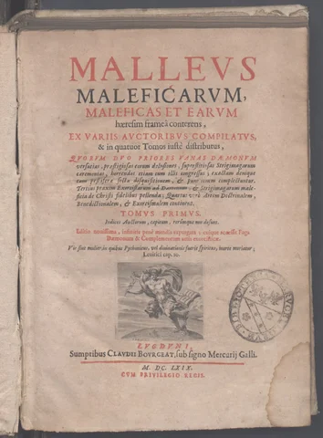 Libro Malleus malificarum (El martillo de las brujas) (1478)