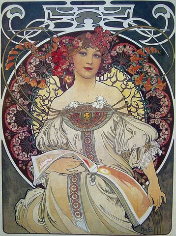 Obra Art Nouveau: "Daydream" de Alfons Mucha