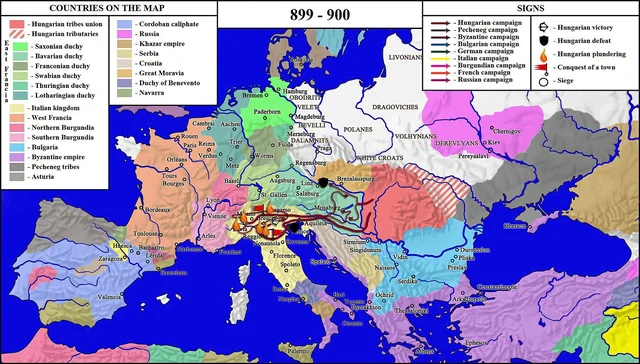 Magyars invasions of Europe - 899