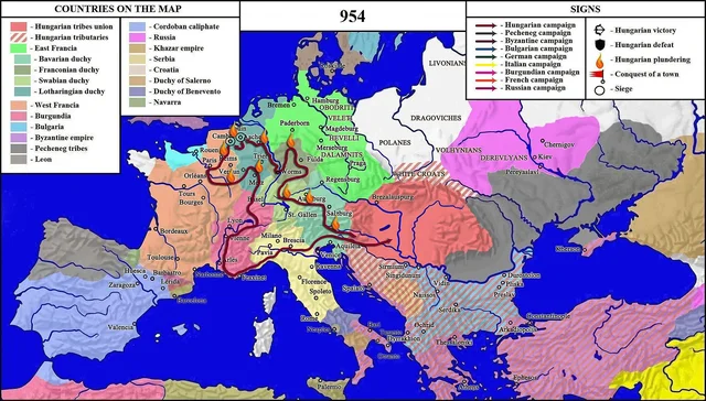 Magyars invasions of Europe - 954