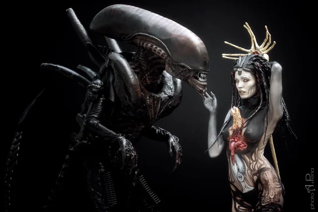 Obra Body Art: "Alien and H.R. Giger Tribute" de Fiorella Scatena
