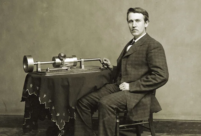 Thomas Edison announces the creation of the first cylinder phonograph.