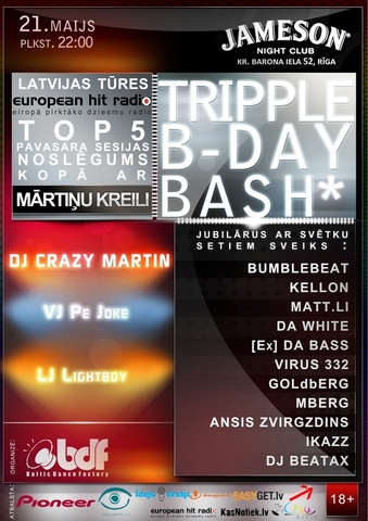 TRIPPLE B-DAY BASH Rīgā