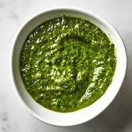 making pesto sauce