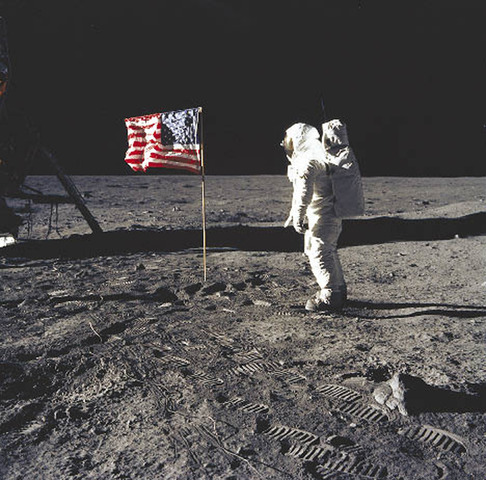 The first man on the moon