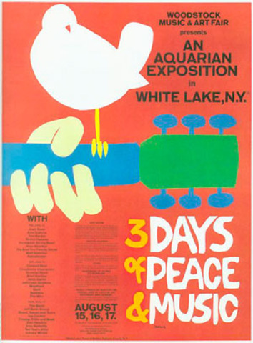 Four day Rock-and-roll concert, Woodstock begins