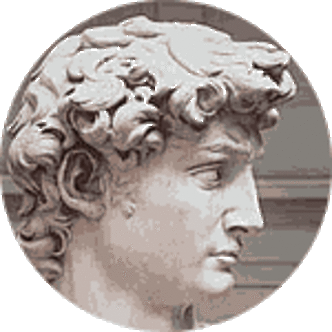 Michelangelo creates David, the marble statue.