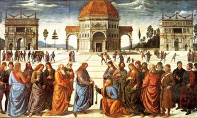 Giving of the Keys to St Peter, Perugino
