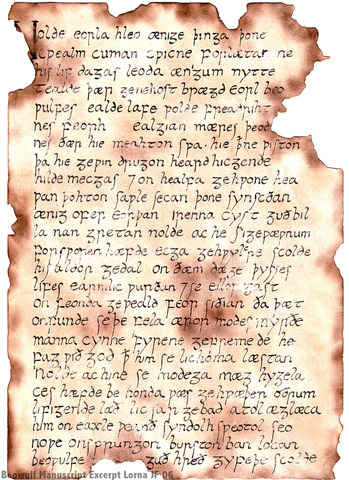 Beowulf manuscript damaged in a fire