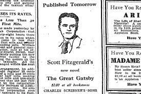 The Great Gatsby published by F. Scott Fitzgerald