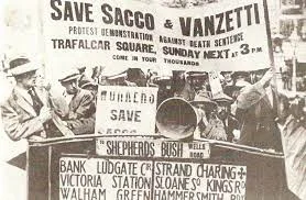 Sacco and Vanzetti arrested for armed robbery and murder