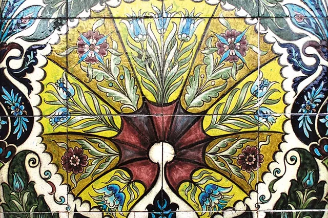 Panel de azulejos de abanico
