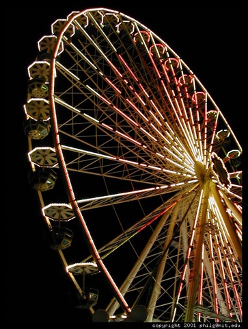 Wheels added on the ferris wheel