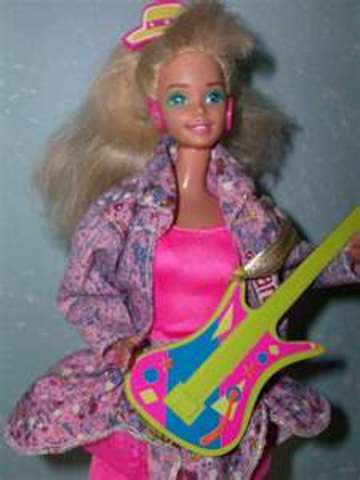 Barbie sings in her own band.