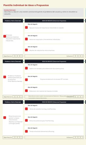 plantilla individual de ideas y propuestas