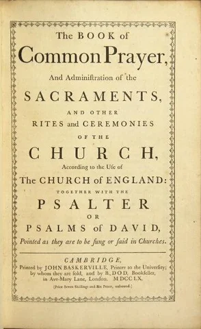 Publication of the Book of common prayer