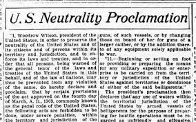America Proclaims Neutrality in World War I