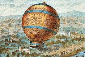 JOSEPH MICHEL MONTGOLFIER AND JACQUES ETIENNE, filled a large linen bag with hot air